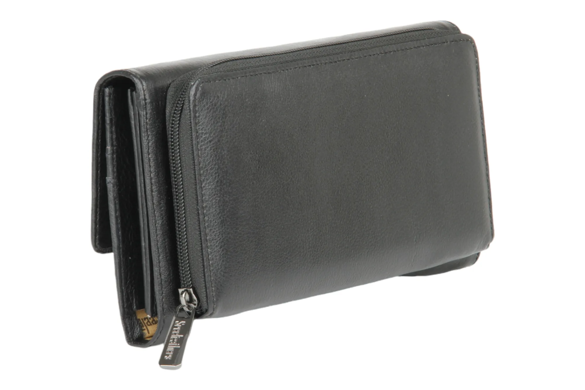 Ladies Premium leather clutch with detachable sling strap 54503 (BLACK)