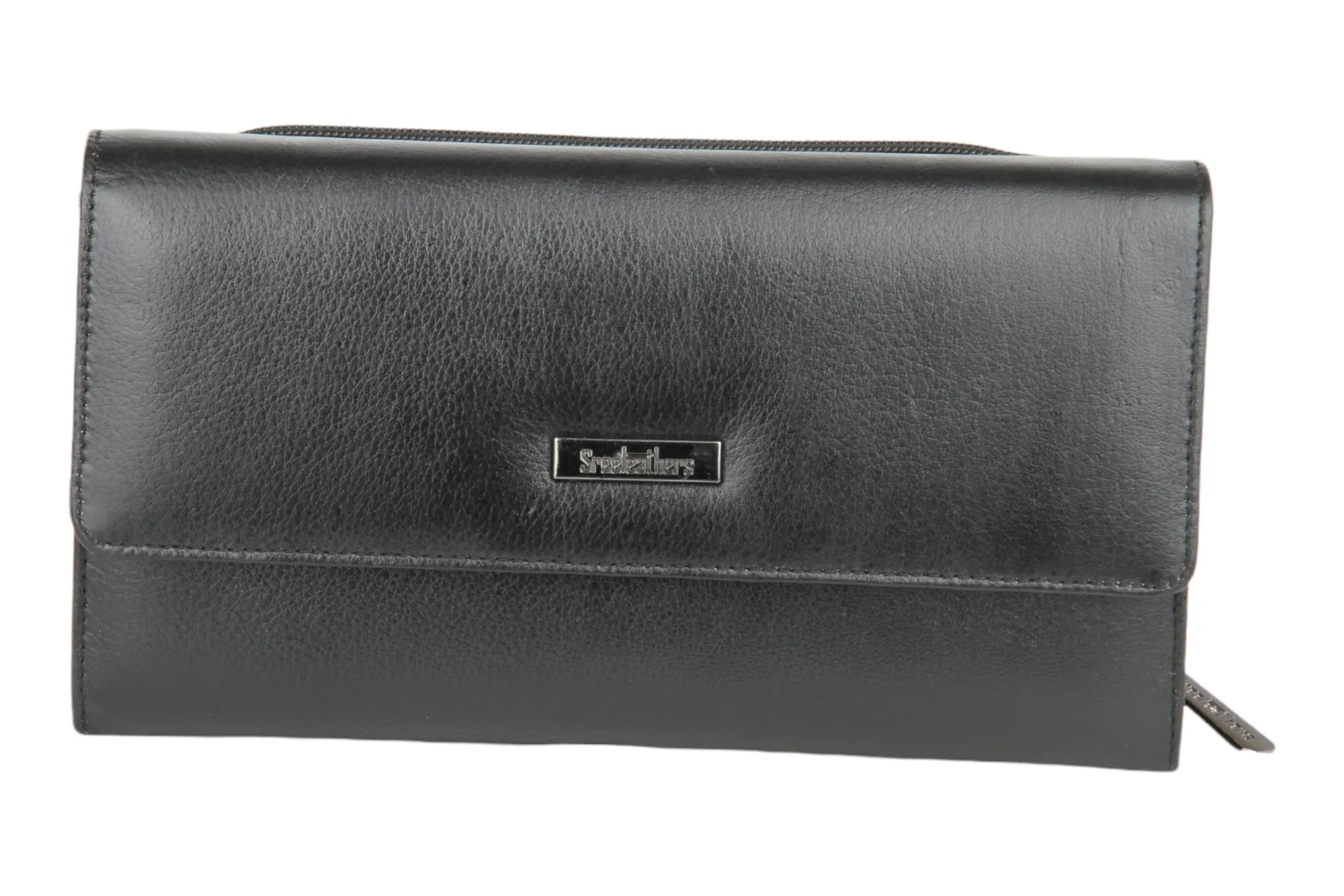 Ladies Premium leather clutch with detachable sling strap 54503 (BLACK)