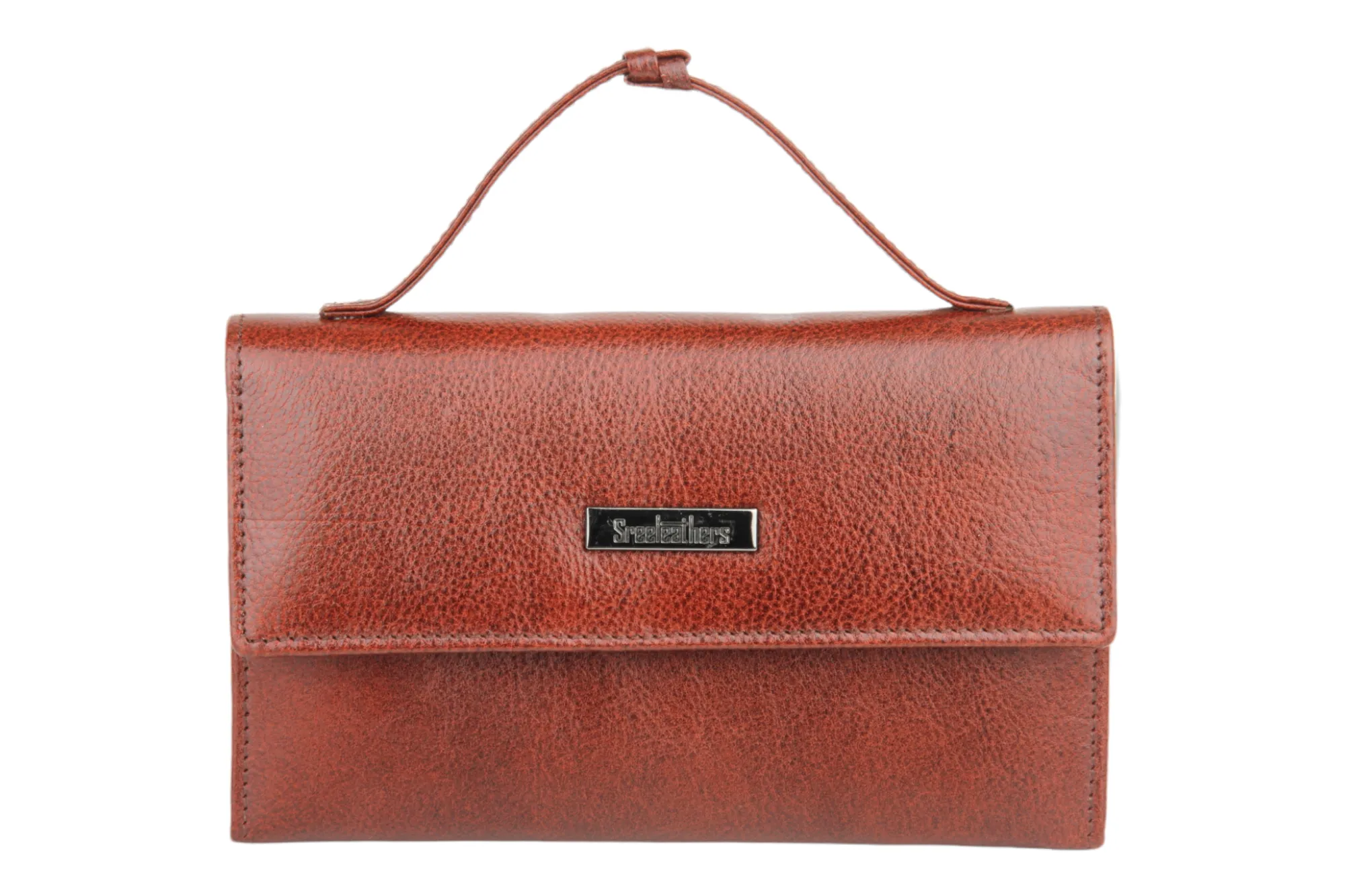 Ladies Premium leather clutch with detachable sling strap 54503 (BROWN)