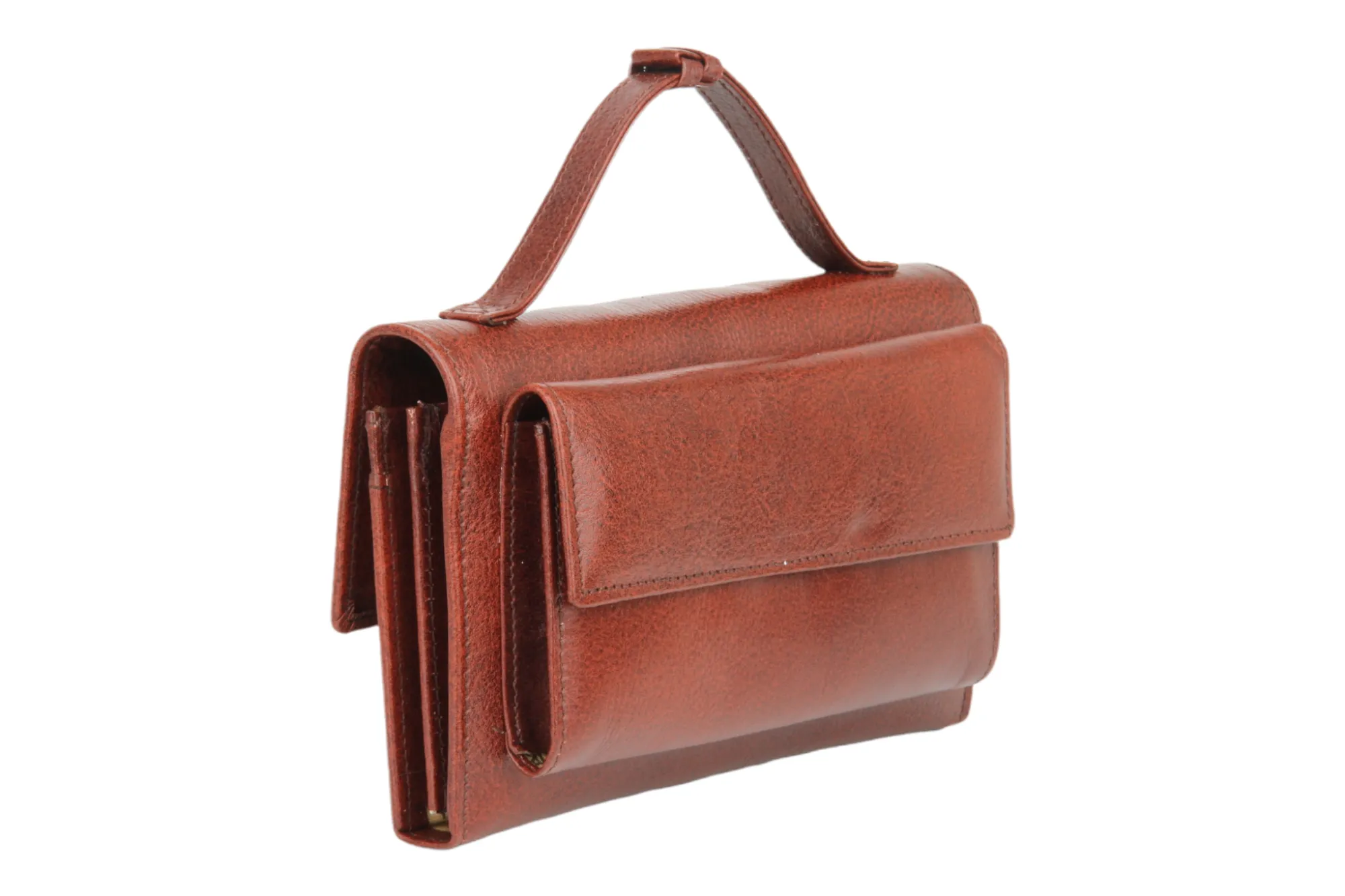 Ladies Premium leather clutch with detachable sling strap 54503 (BROWN)