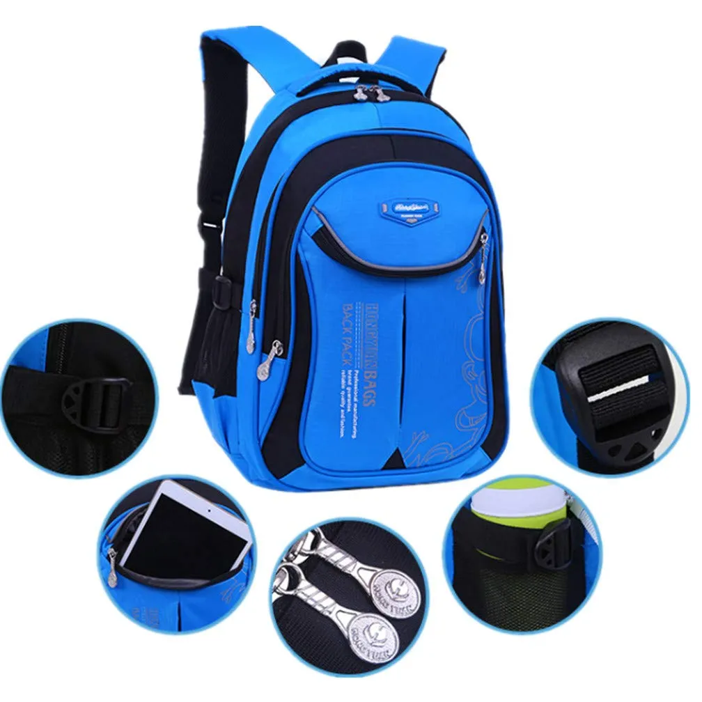 Ladyzone Camo School Backpack Lightweight Schoolbag Travel Camp Outdoor Daypack Bookbag for Your Children (Blue&Black ZM)