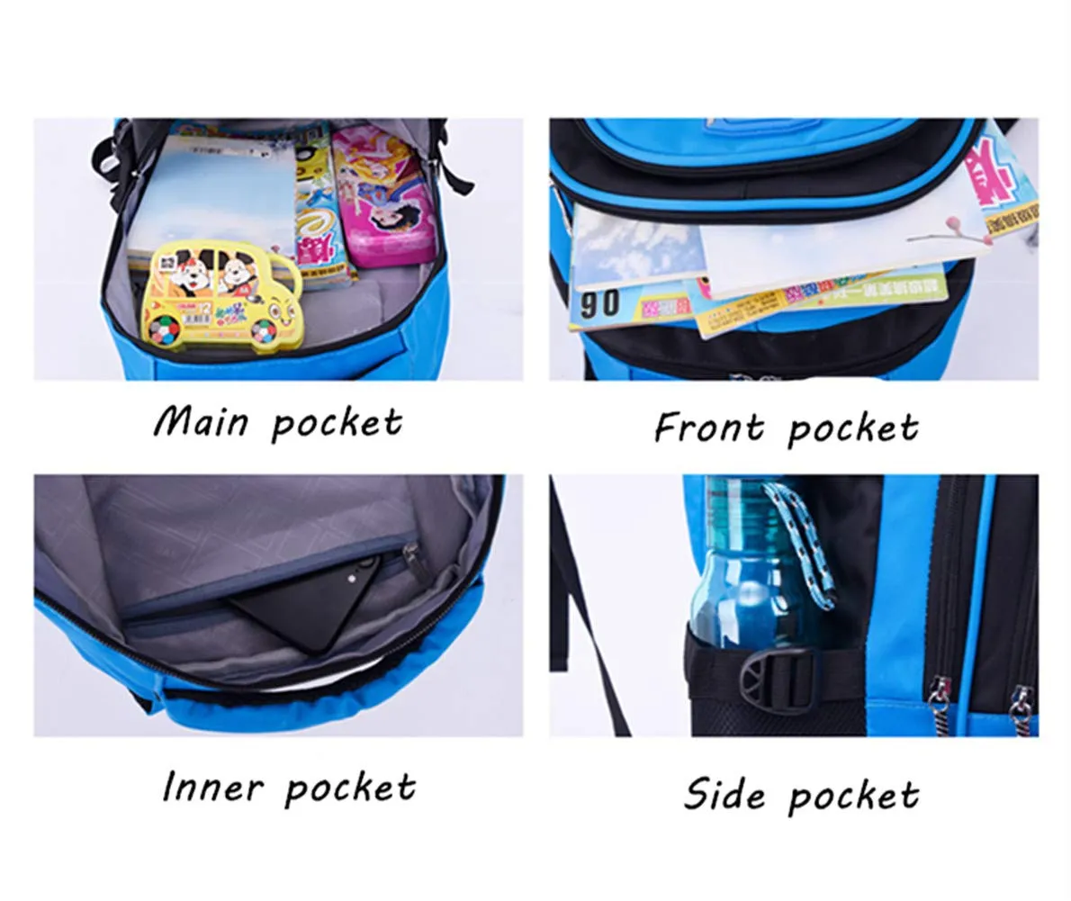 Ladyzone Camo School Backpack Lightweight Schoolbag Travel Camp Outdoor Daypack Bookbag for Your Children (Blue&Black ZM)