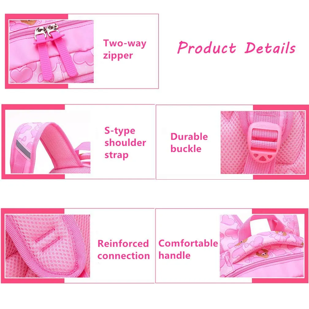 Ladyzone Camo School Backpack Lightweight Schoolbag Travel Camp Outdoor Daypack Bookbag for Your Children (Pink)