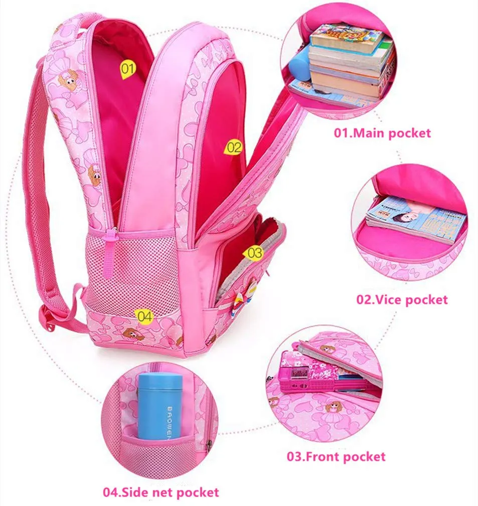 Ladyzone Camo School Backpack Lightweight Schoolbag Travel Camp Outdoor Daypack Bookbag for Your Children (Pink)