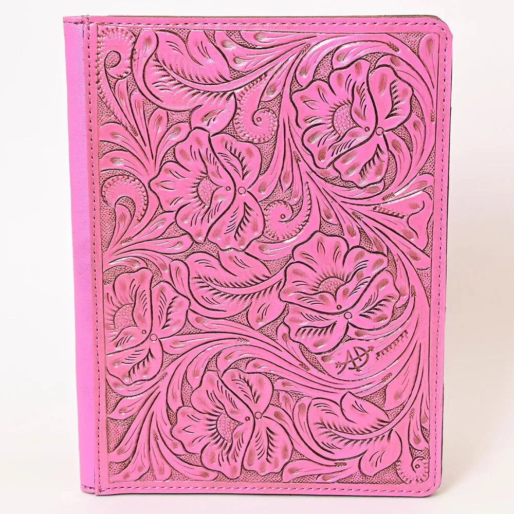 Lancaster Pink Hand Tooled Leather Portfolio