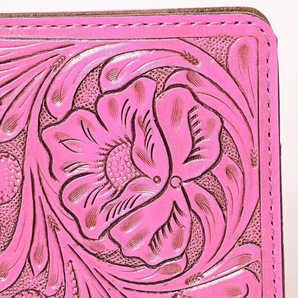 Lancaster Pink Hand Tooled Leather Portfolio
