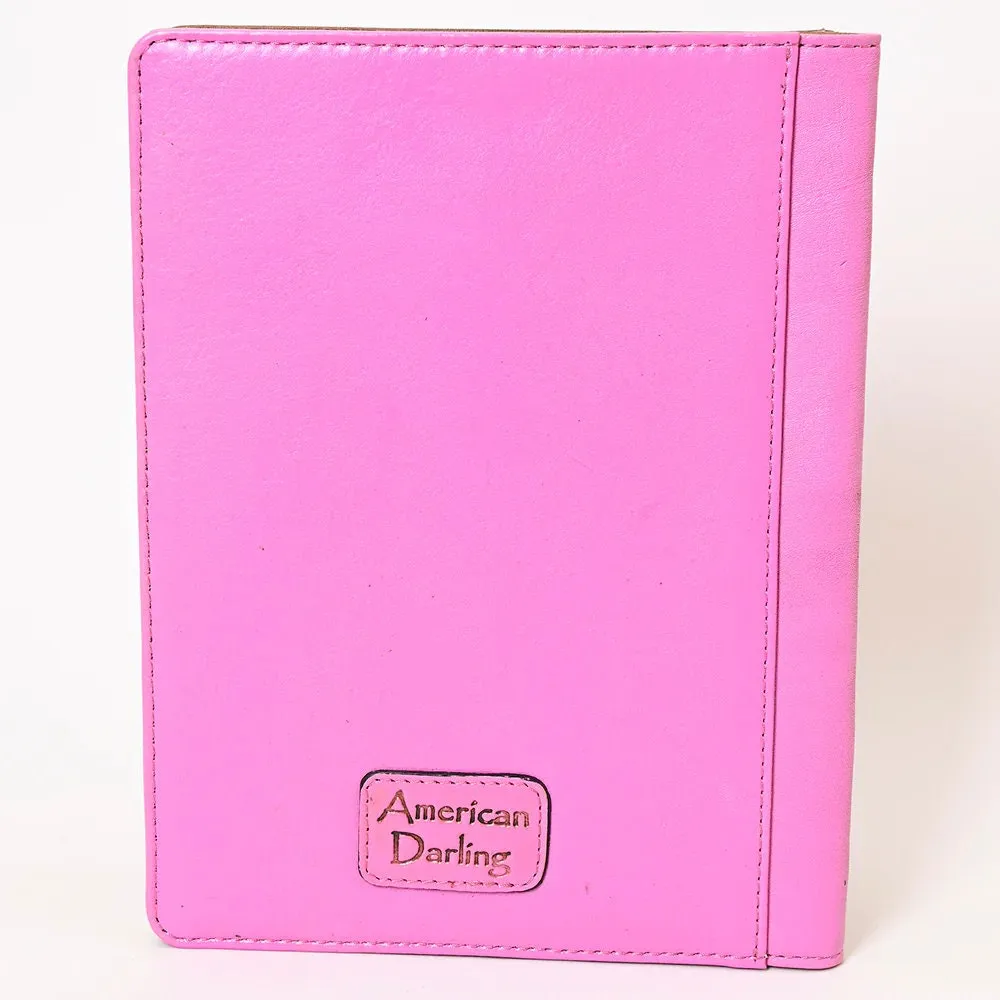 Lancaster Pink Hand Tooled Leather Portfolio
