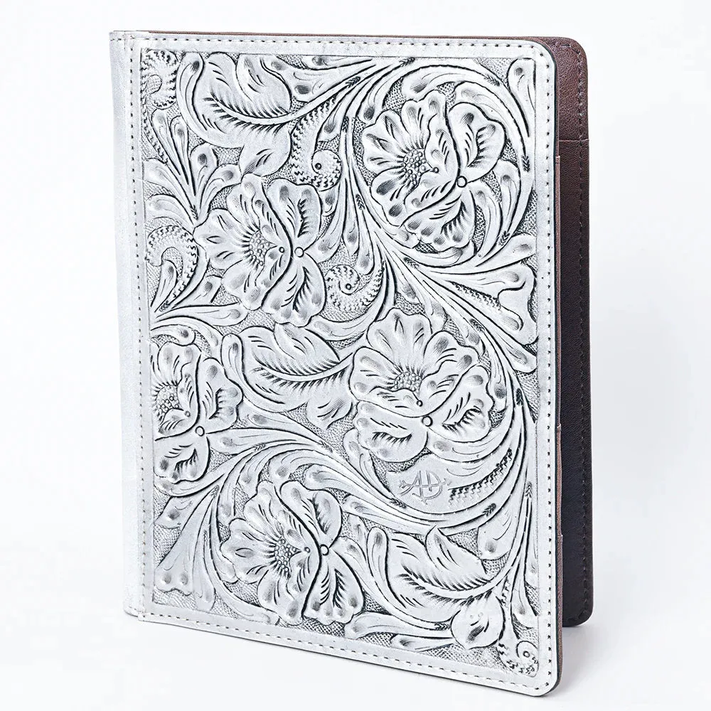 Lancaster Silver Hand Tooled Leather Portfolio