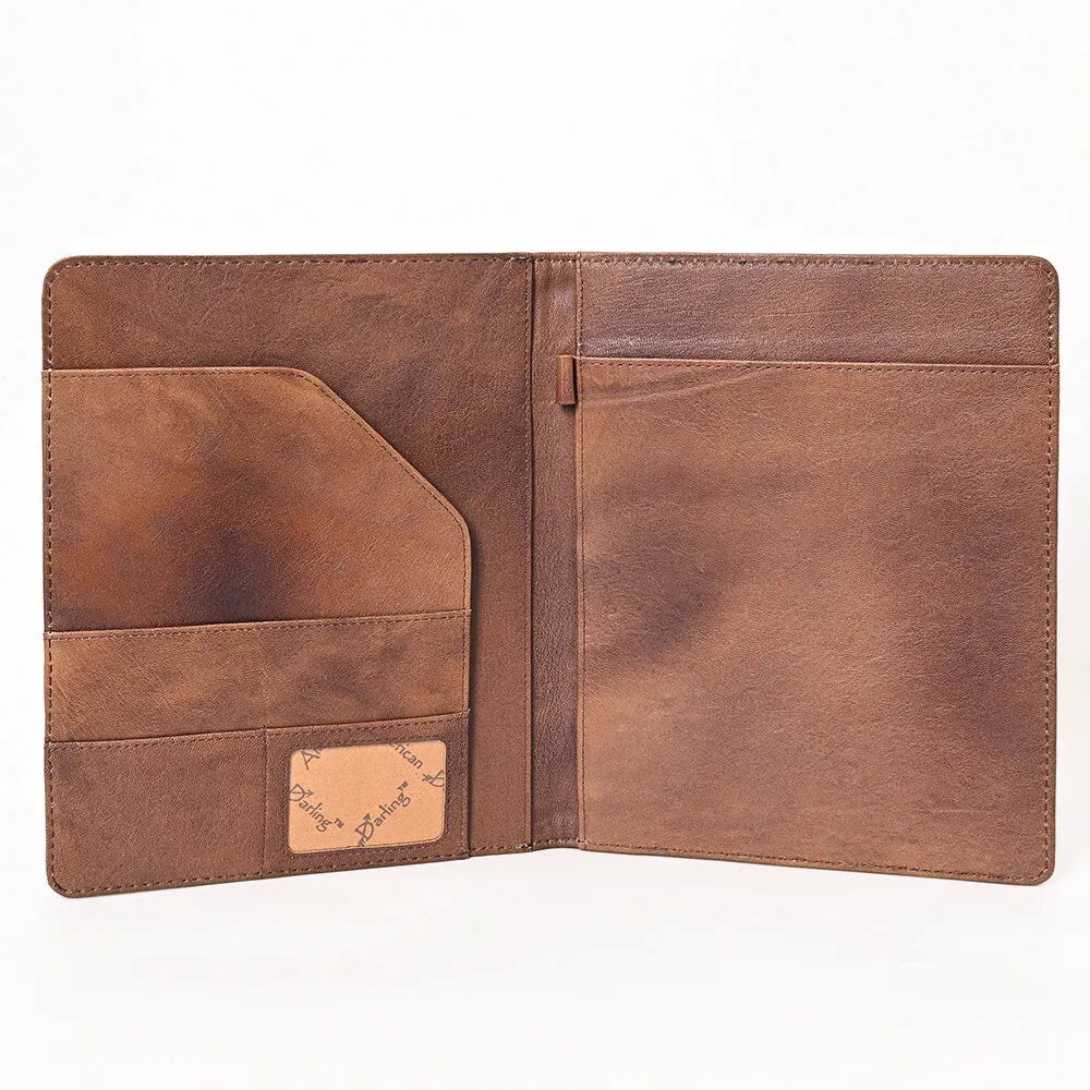 Lancaster Silver Hand Tooled Leather Portfolio