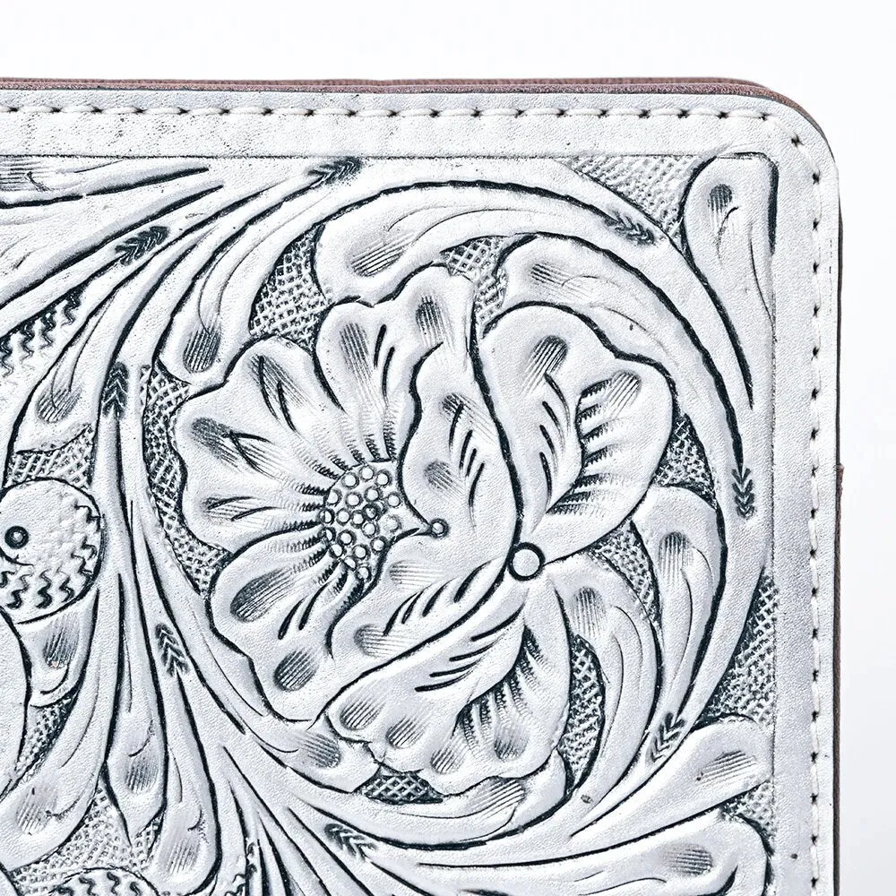 Lancaster Silver Hand Tooled Leather Portfolio