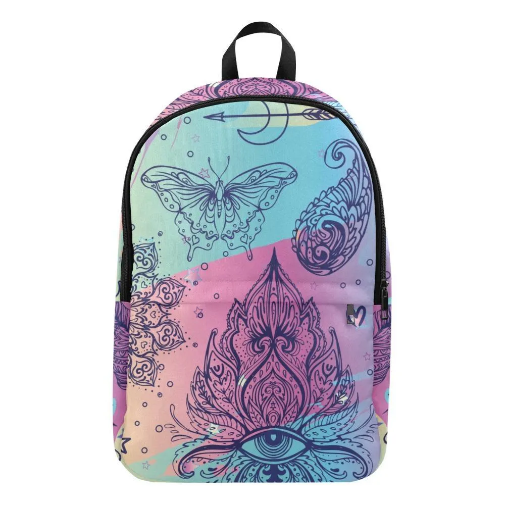 Laptop Backpack (Nylon) - Colorful Doodle