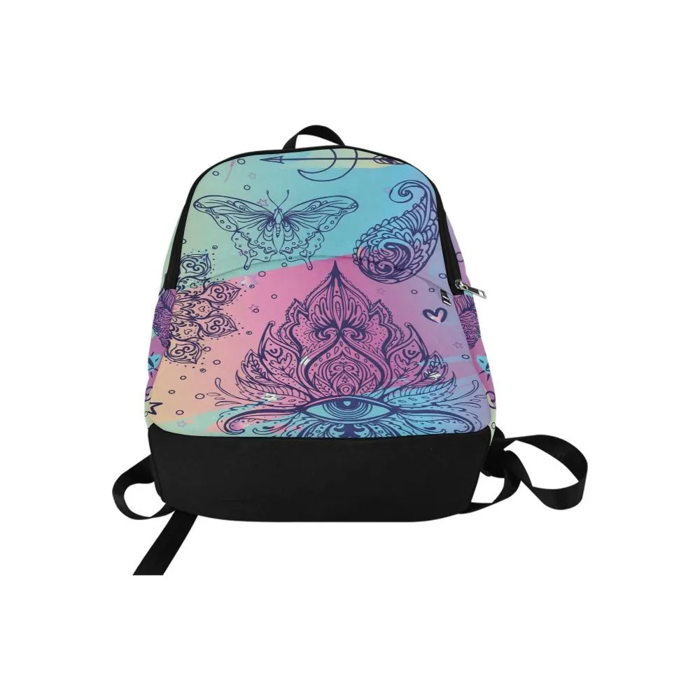 Laptop Backpack (Nylon) - Colorful Doodle