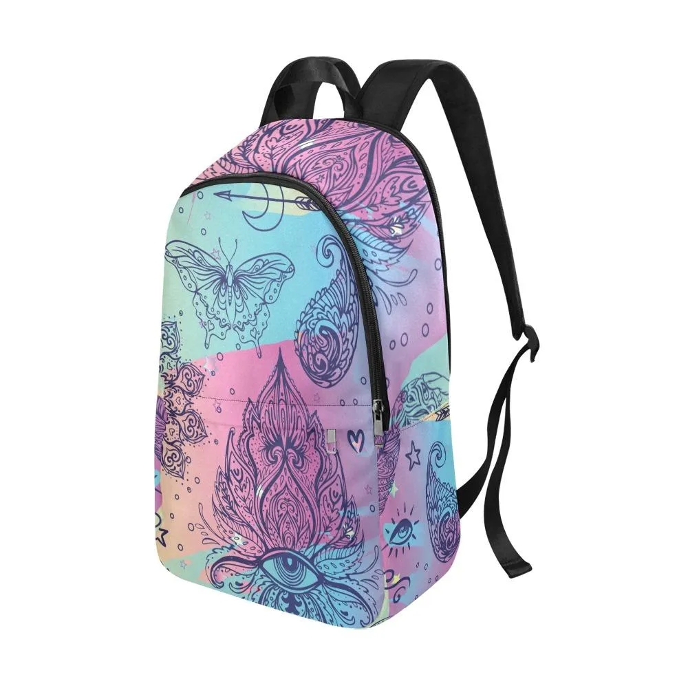 Laptop Backpack (Nylon) - Colorful Doodle