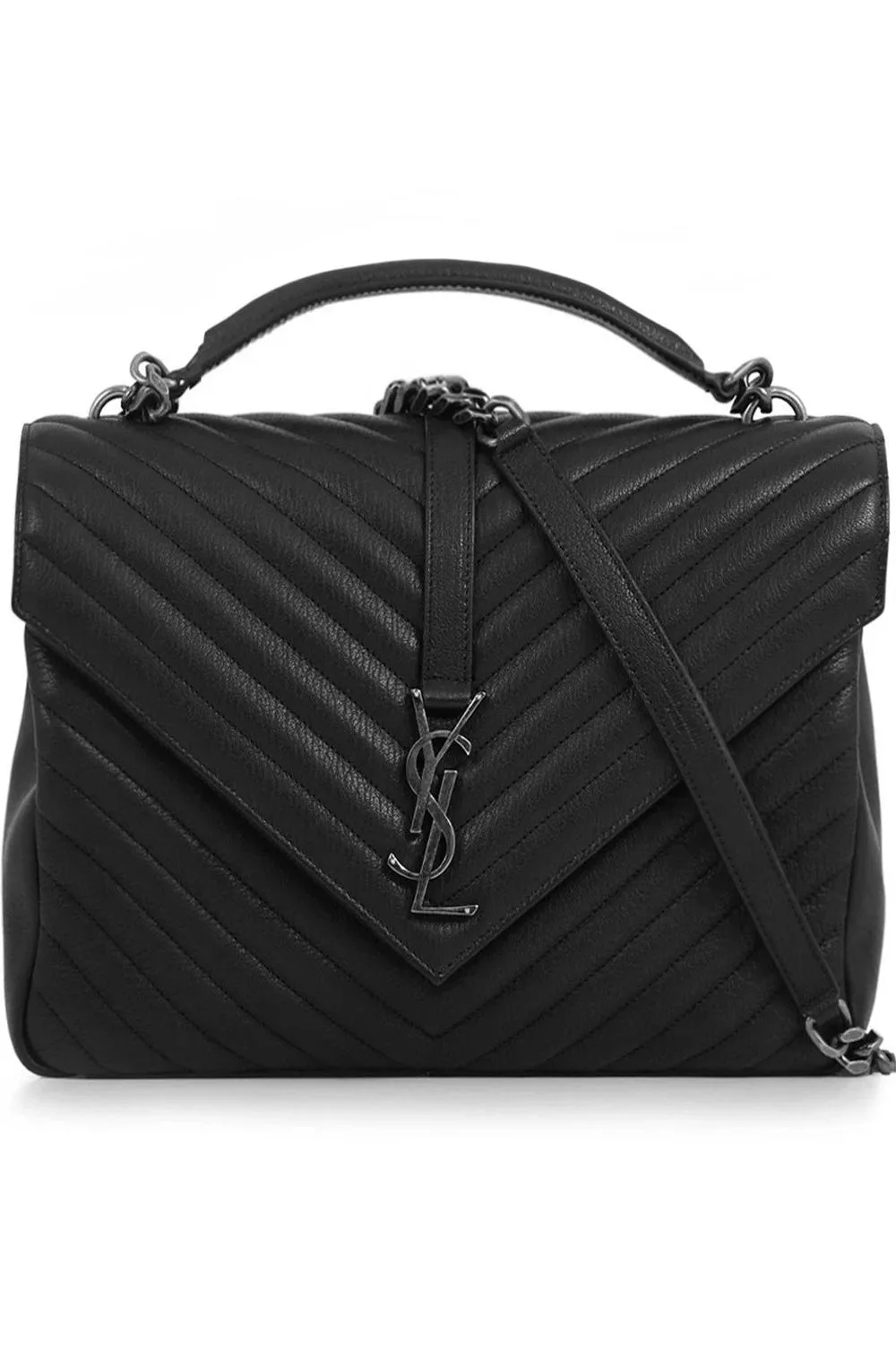 LARGE COLLEGE BAG BLACK/SILVER