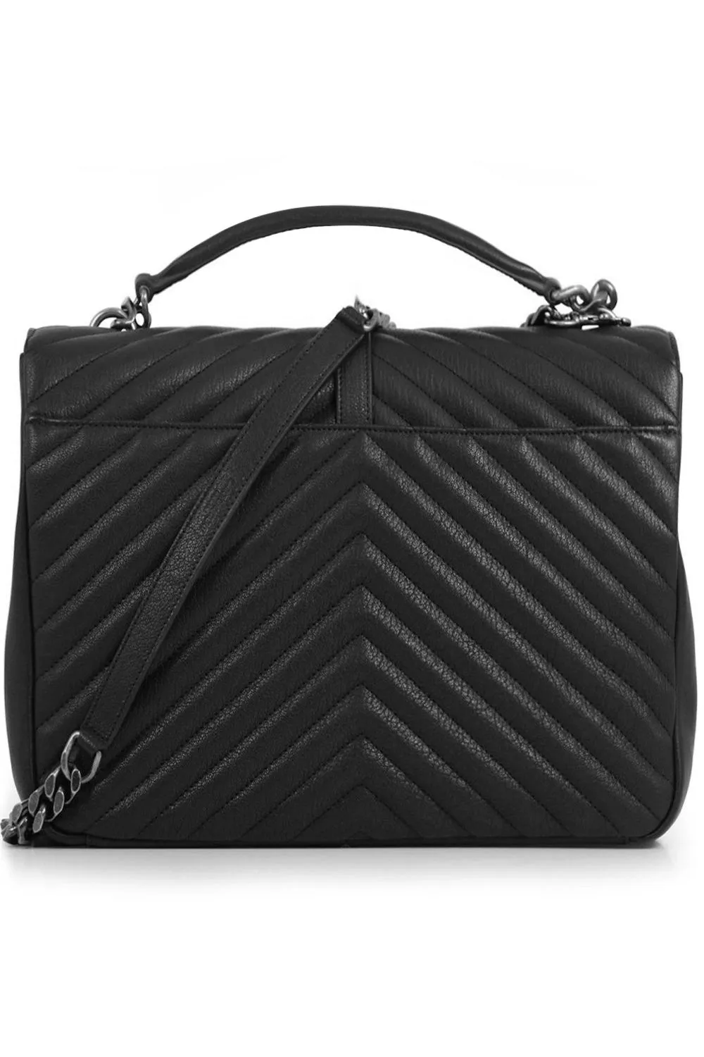 LARGE COLLEGE BAG BLACK/SILVER