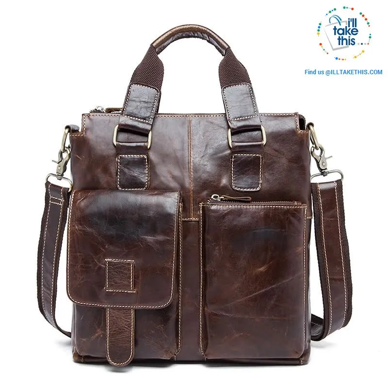 Large Mens Genuine Leather shoulder/Manbag, Ideal male fashion in a Crossbody Bag 4 Colors