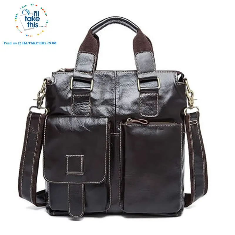 Large Mens Genuine Leather shoulder/Manbag, Ideal male fashion in a Crossbody Bag 4 Colors