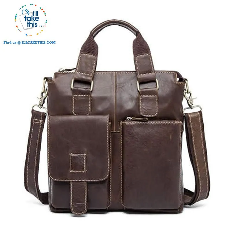Large Mens Genuine Leather shoulder/Manbag, Ideal male fashion in a Crossbody Bag 4 Colors