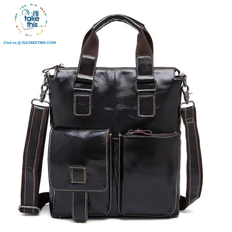 Large Mens Genuine Leather shoulder/Manbag, Ideal male fashion in a Crossbody Bag 4 Colors