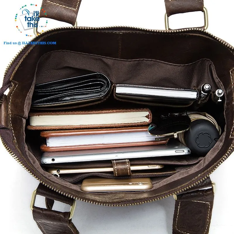 Large Mens Genuine Leather shoulder/Manbag, Ideal male fashion in a Crossbody Bag 4 Colors