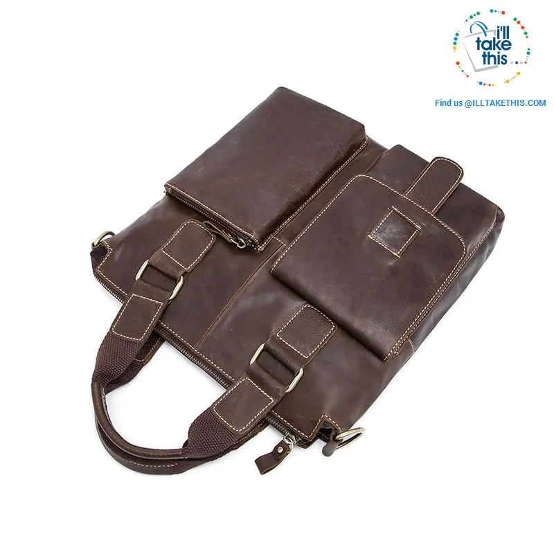 Large Mens Genuine Leather shoulder/Manbag, Ideal male fashion in a Crossbody Bag 4 Colors