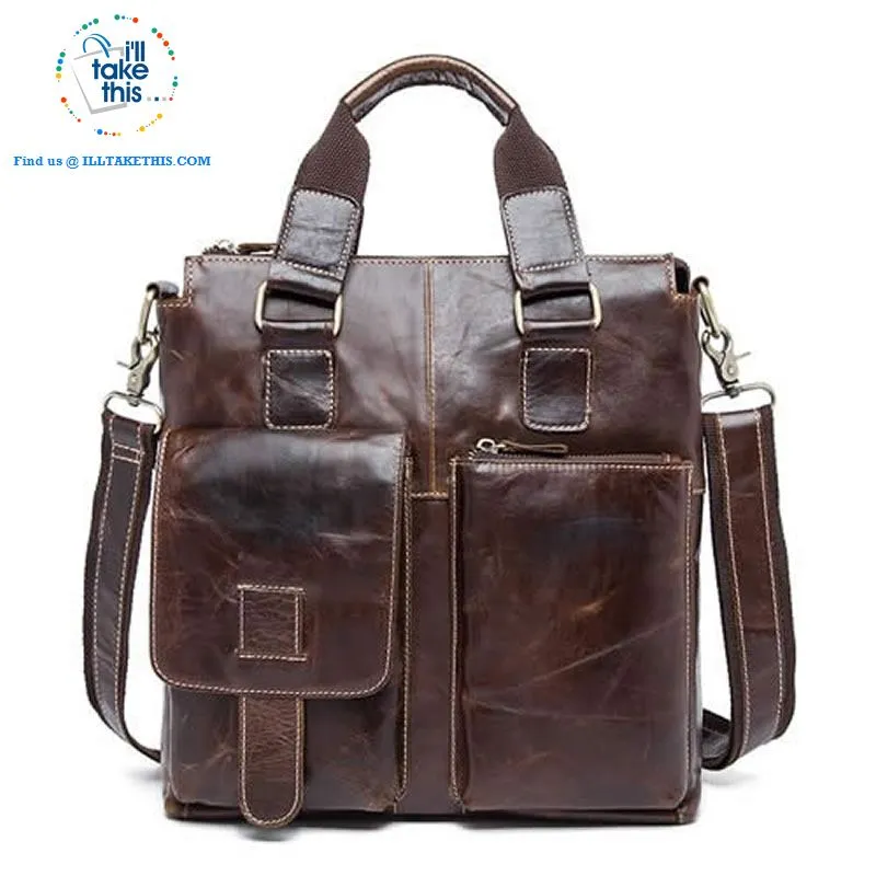 Large Mens Genuine Leather shoulder/Manbag, Ideal male fashion in a Crossbody Bag 4 Colors