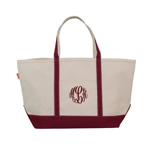 Large Zipper Tote Bag with Monogram
