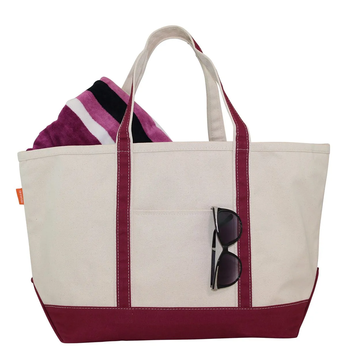 Large Zipper Tote Bag with Monogram