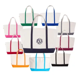 Large Zipper Tote Bag with Monogram