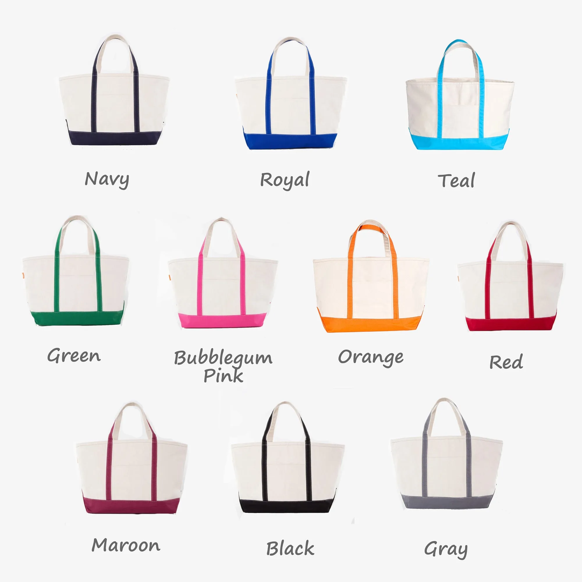 Large Zipper Tote Bag with Monogram