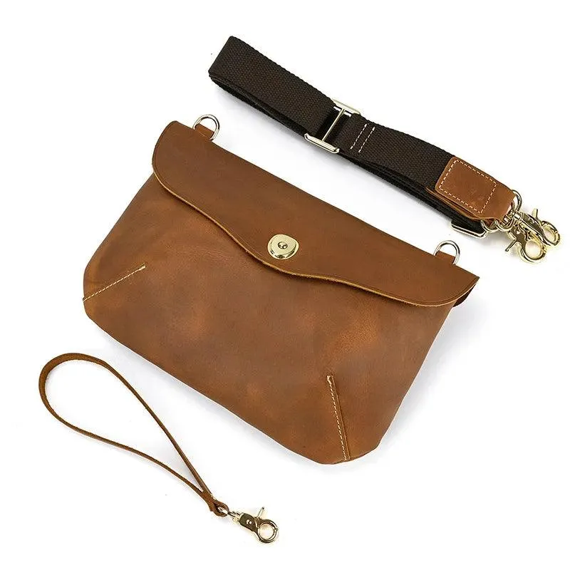 Leather Clutch Bag W Shoulder Strap And Wristlet Luxury