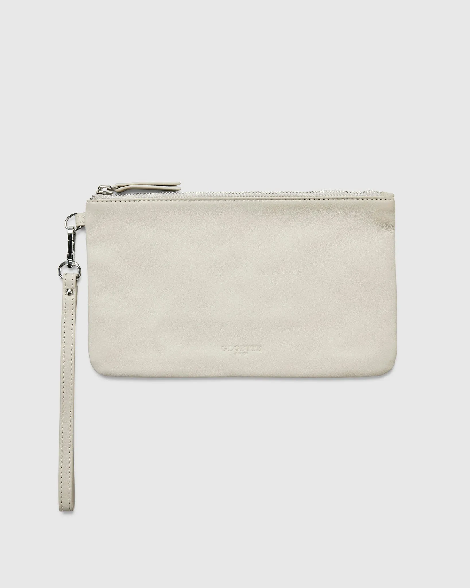 Leather Clutch Travel Pouch - Cinder Grey