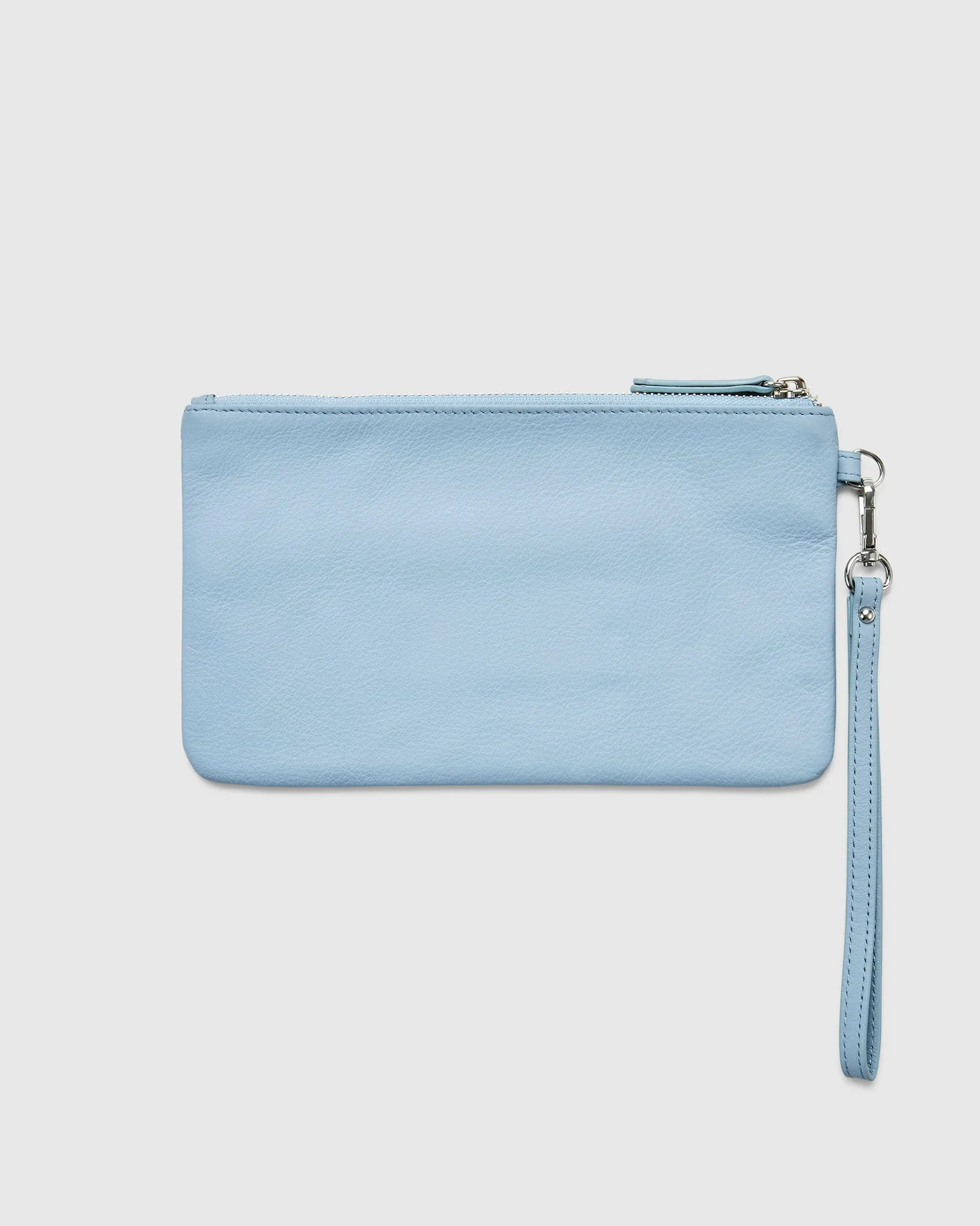 Leather Clutch Travel Pouch - Sky Blue
