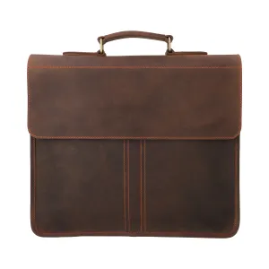 Leather Crazy Horse Briefcase Messenger Bag 15.6 inch Laptop Tablet Shoulder Bag