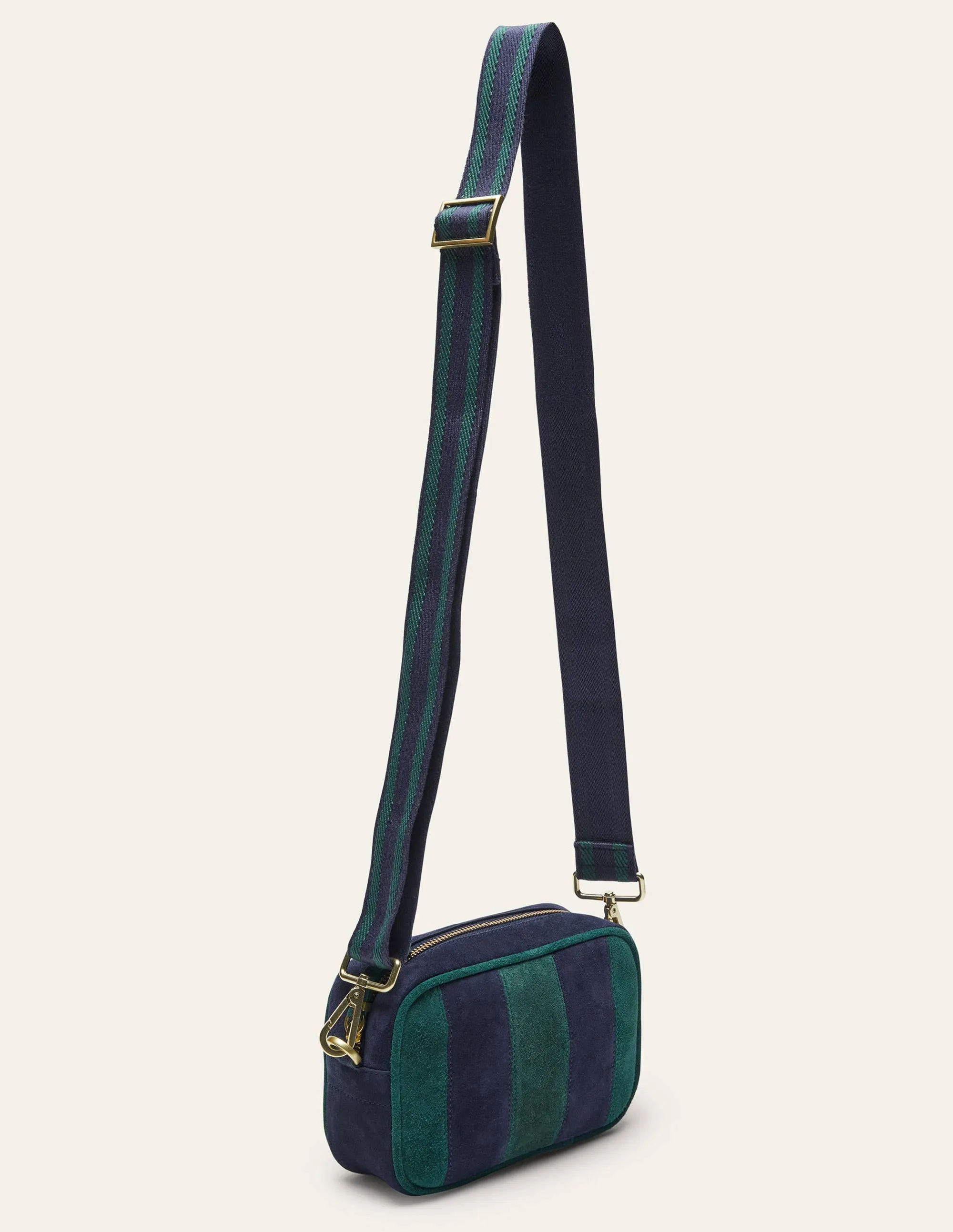 Leather Crossbody Bag-Navy