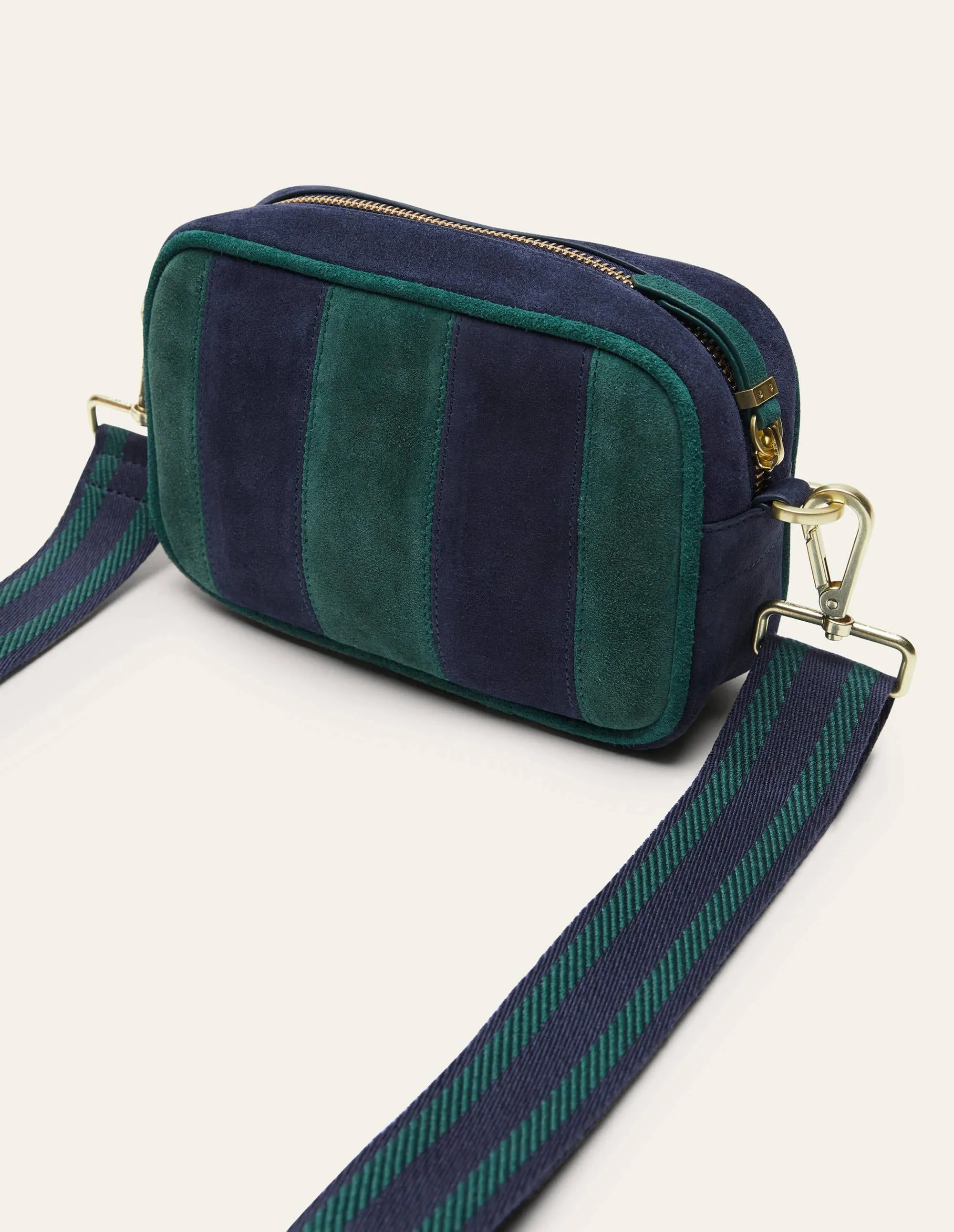 Leather Crossbody Bag-Navy