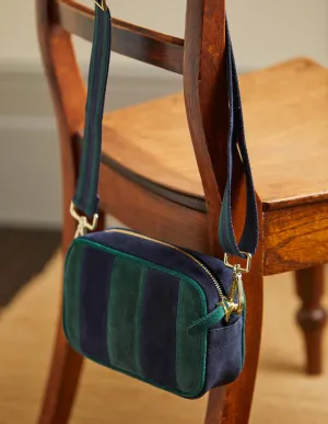 Leather Crossbody Bag-Navy
