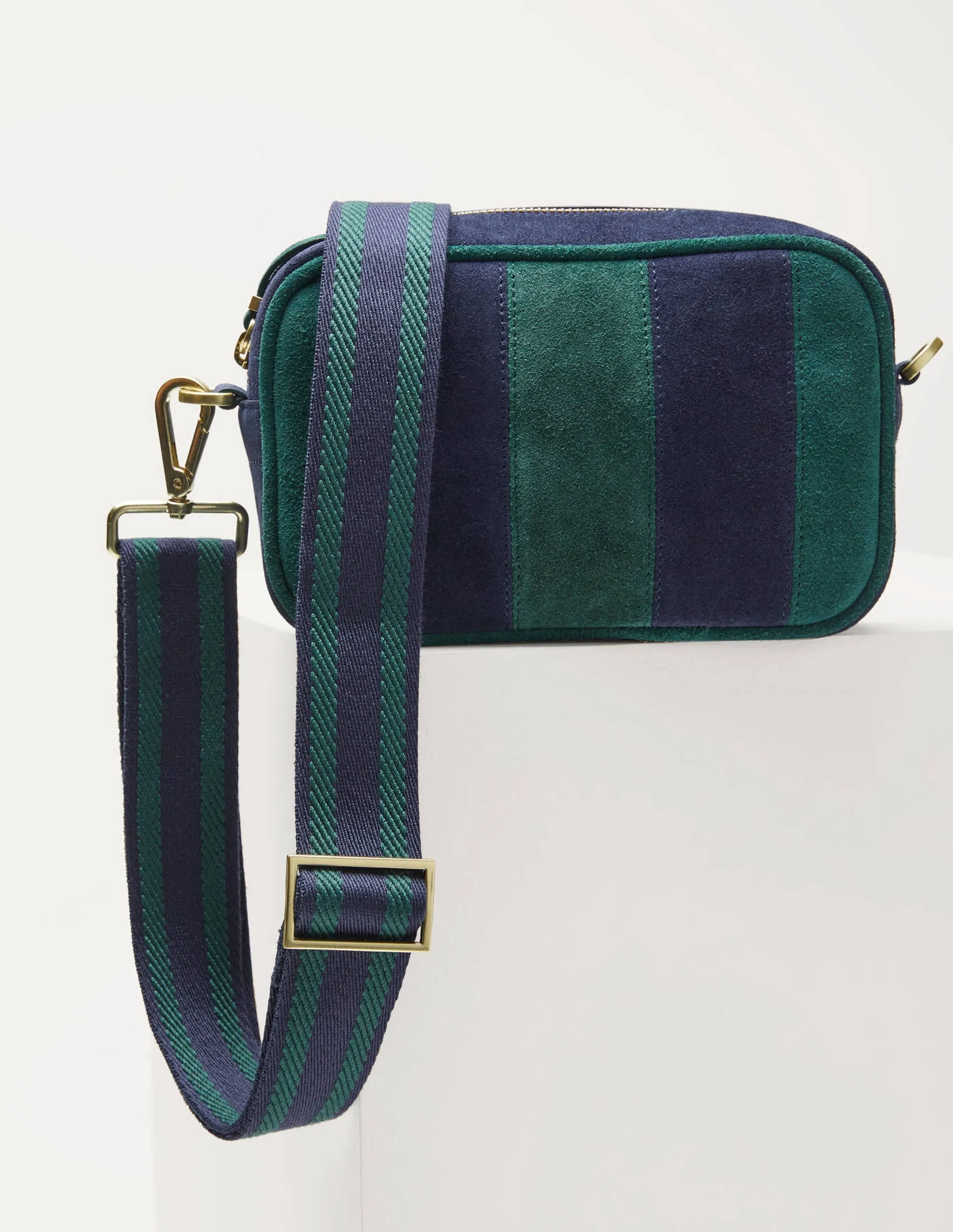 Leather Crossbody Bag-Navy