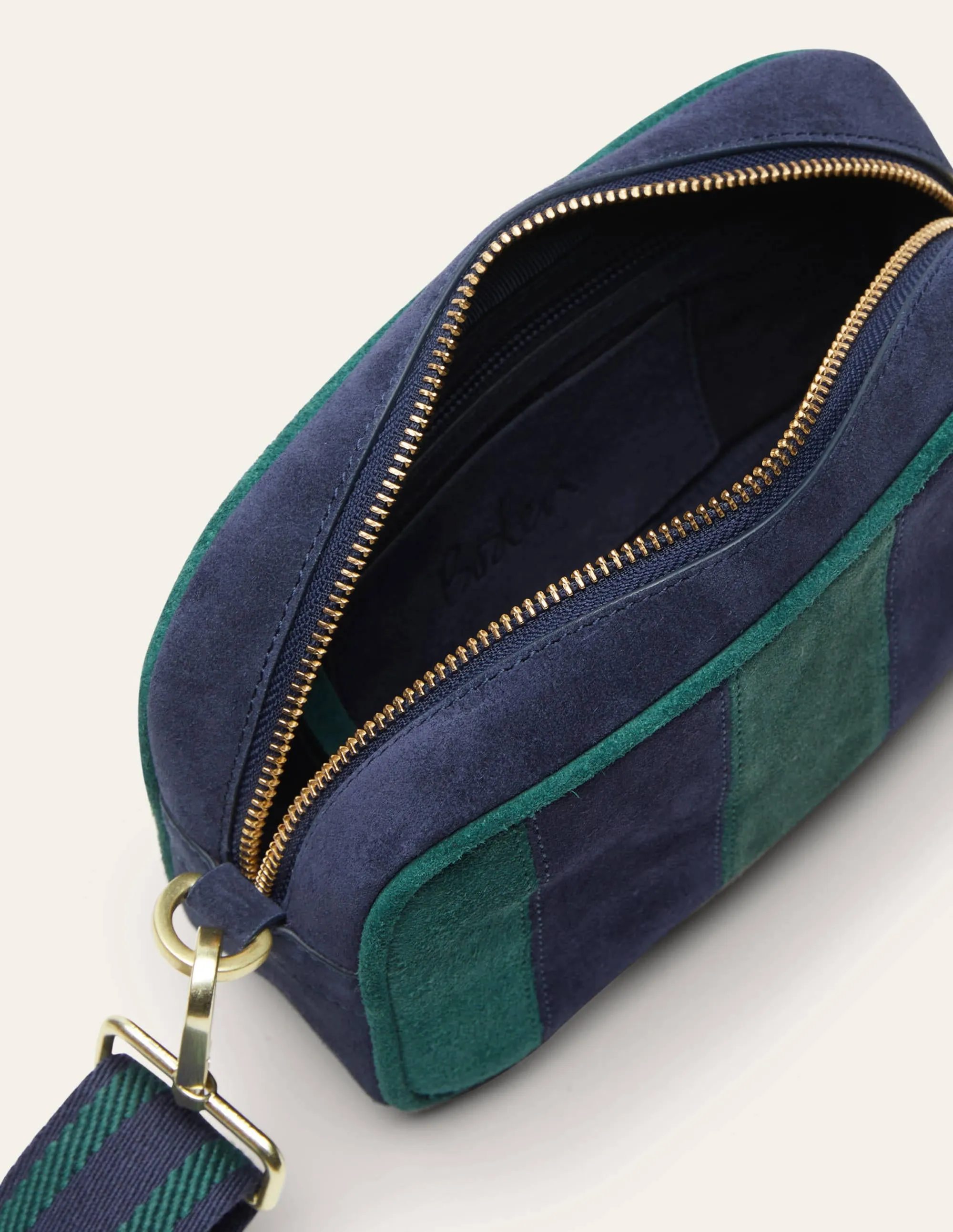 Leather Crossbody Bag-Navy