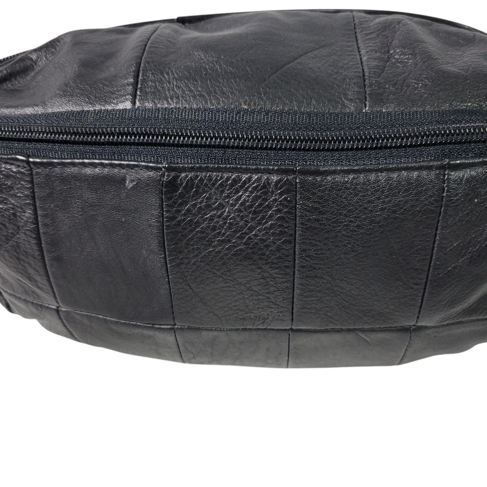 Leather Fanny Pack Black Adjustable Bum Belt Waist Pouch Retro Sling Waist Bag Unisex