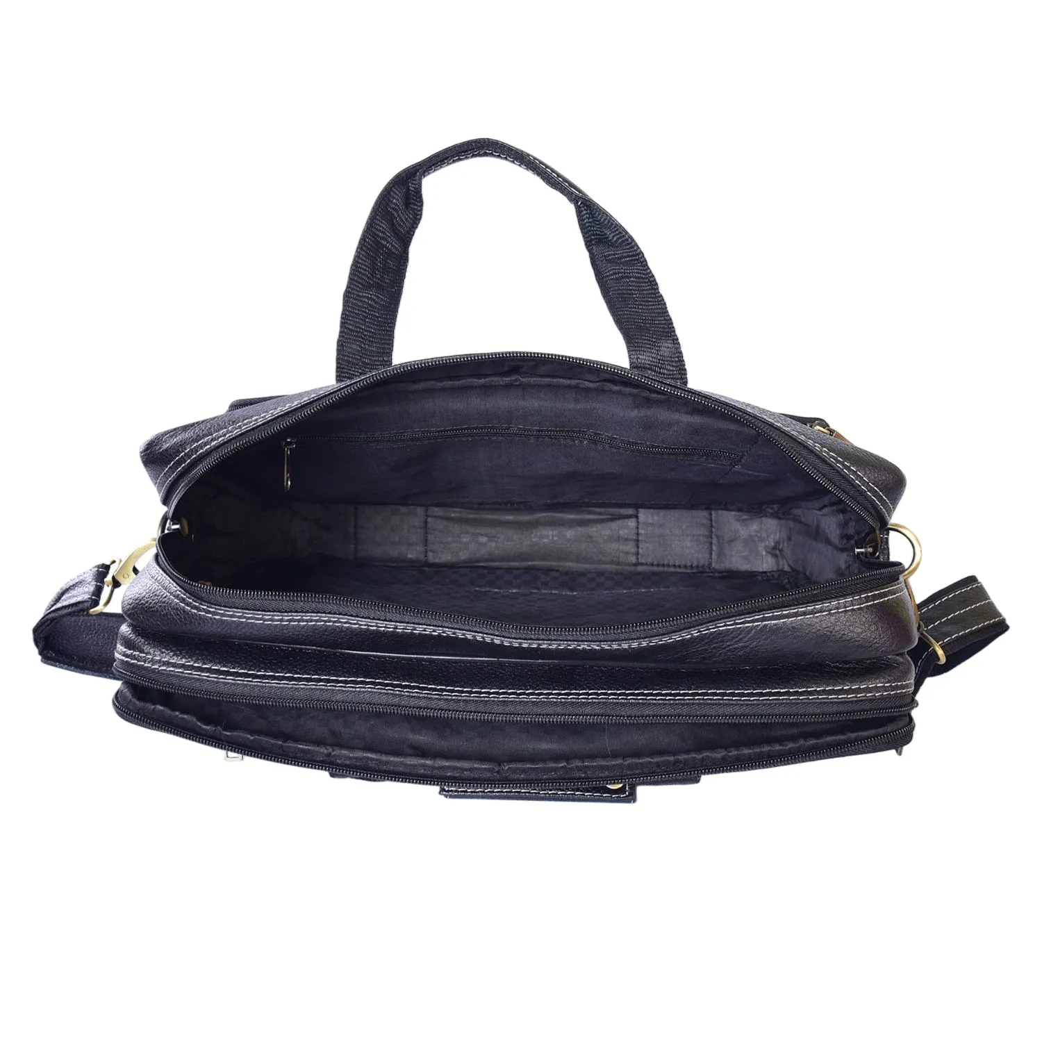 Leather Laptop Bag 36806 (Black)