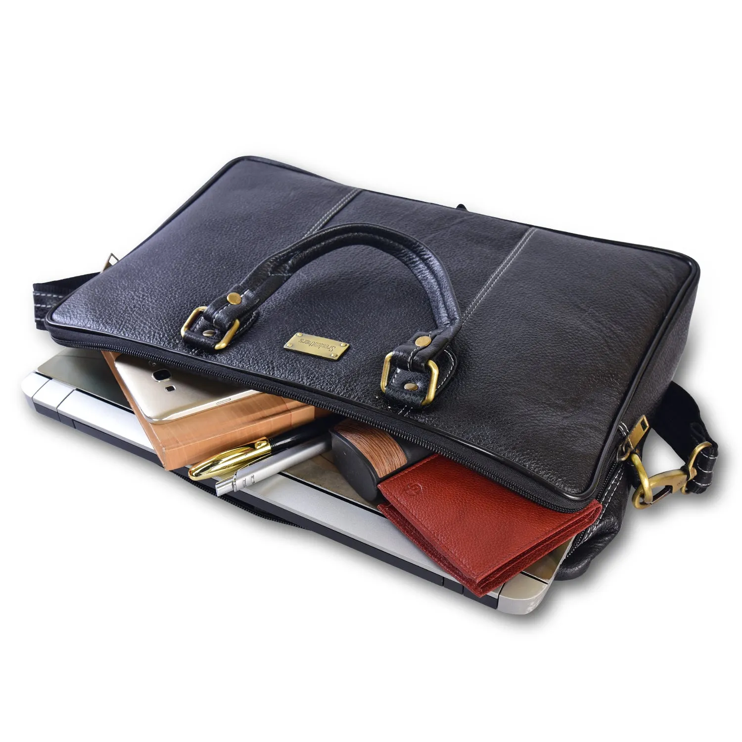 Leather Laptop Bag 36808 (BLACK)