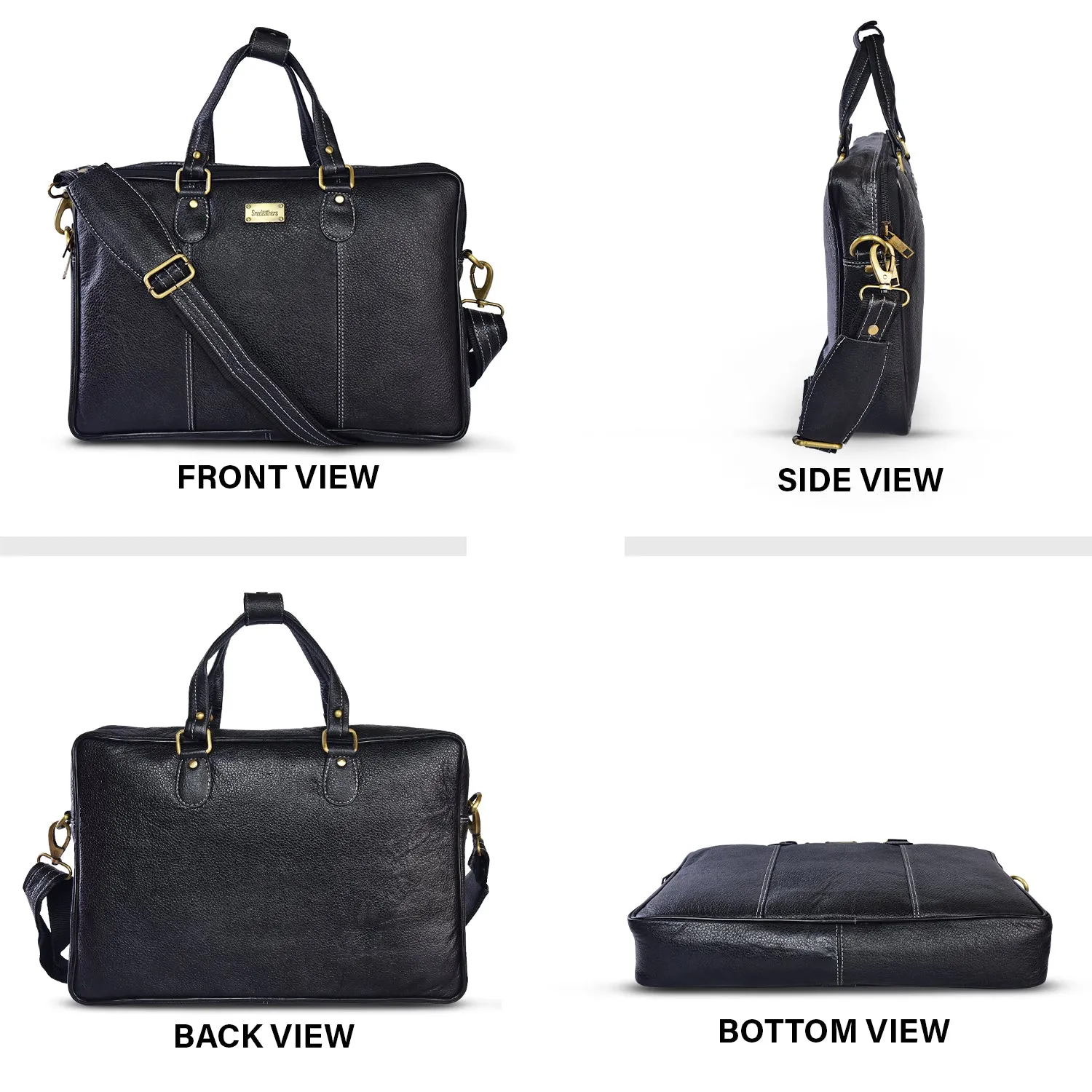Leather Laptop Bag 36808 (BLACK)
