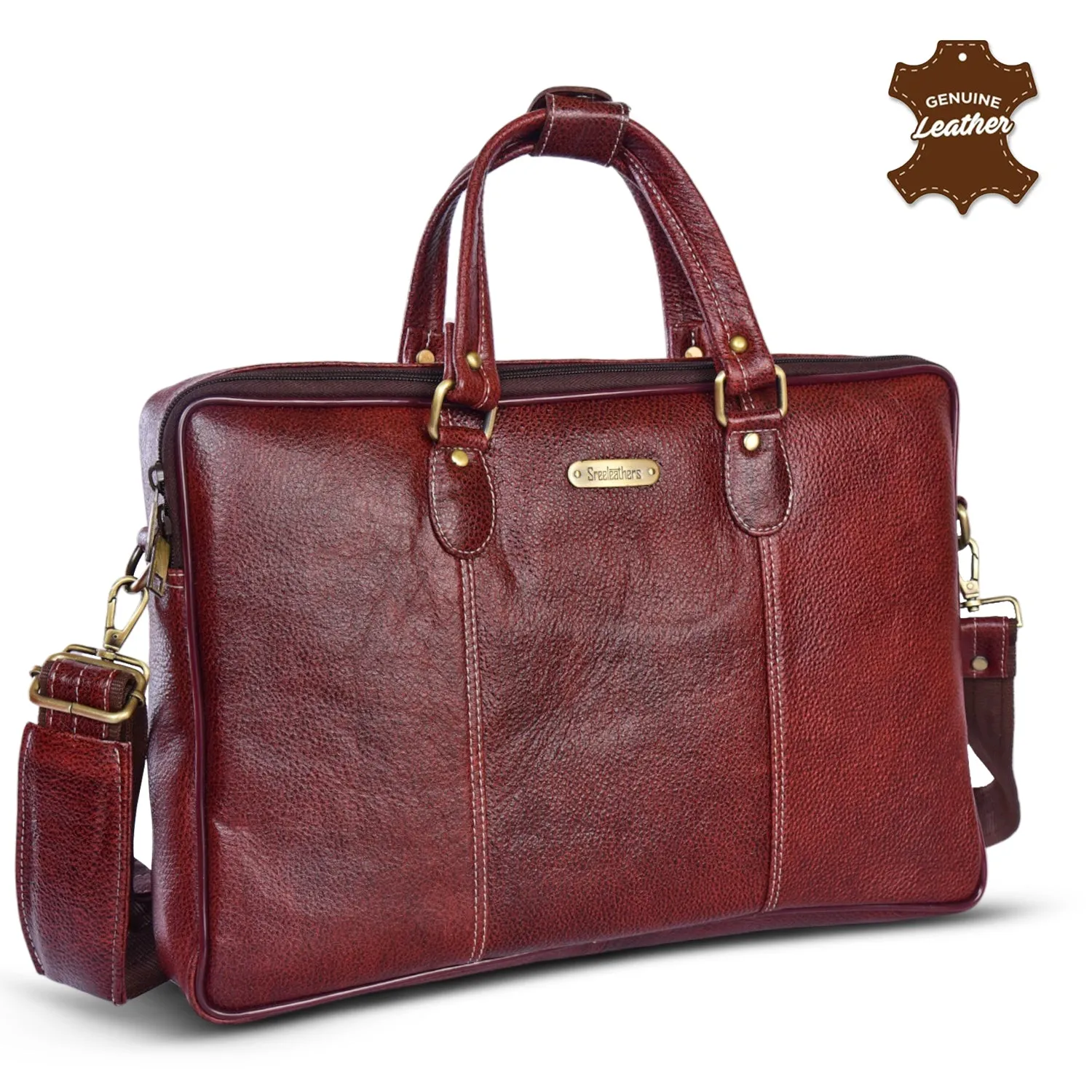 Leather Laptop Bag 36808 (BROWN)