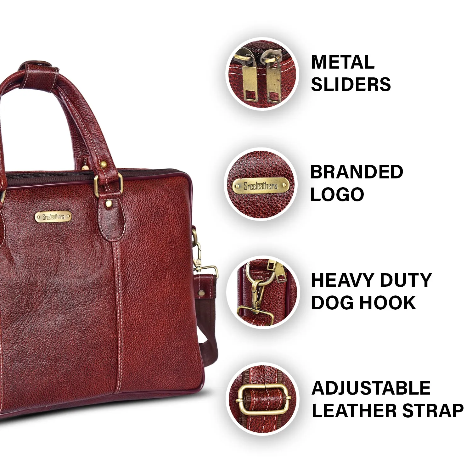 Leather Laptop Bag 36808 (BROWN)