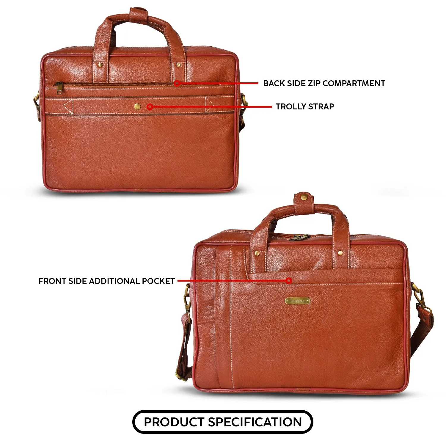 Leather Laptop Bag  998904 (Tan)