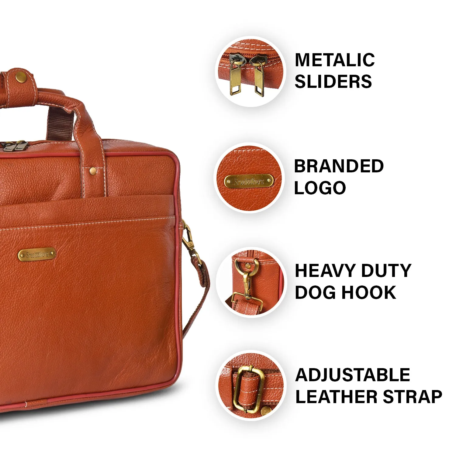 Leather Laptop Bag  998904 (Tan)