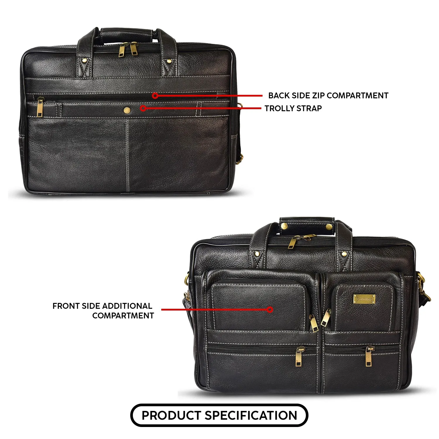 Leather Laptop Bag  998919 (Black)