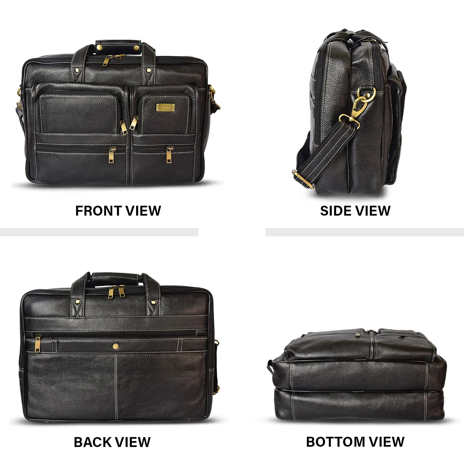 Leather Laptop Bag  998919 (Black)