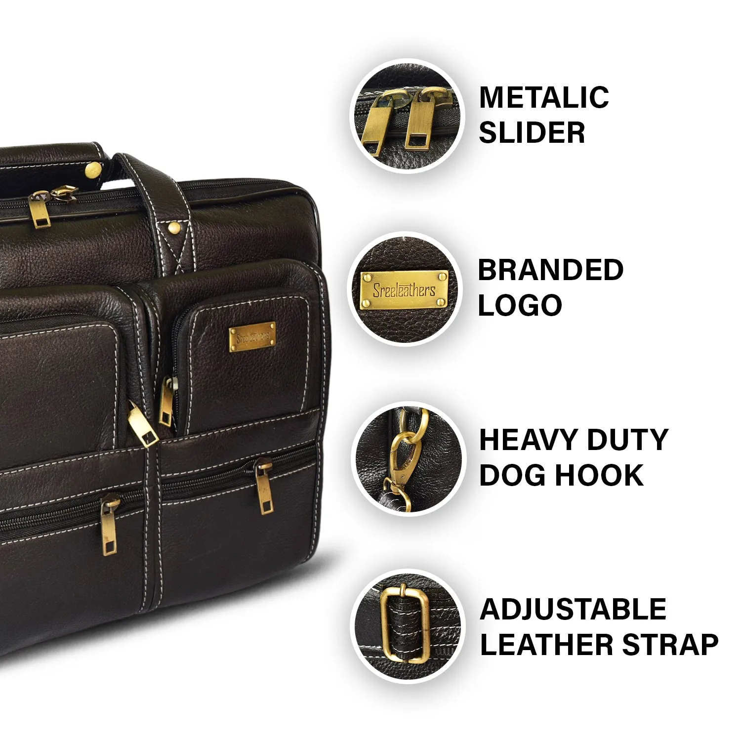 Leather Laptop Bag  998919 (Black)